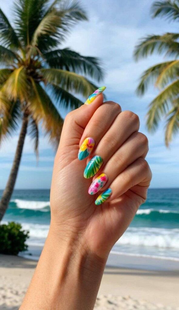 tropical-beach-nail-ideas