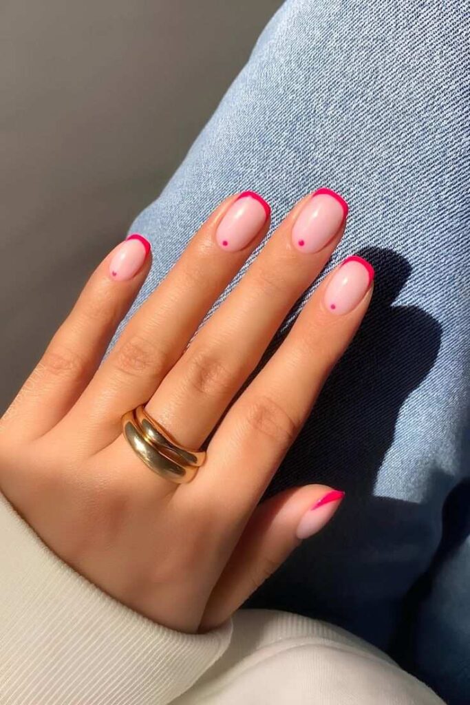 hot-pink-french-tip-nails