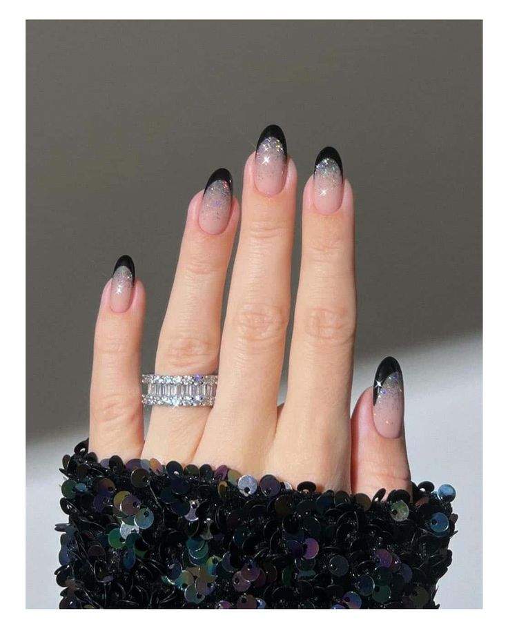 black-french-tip-nails