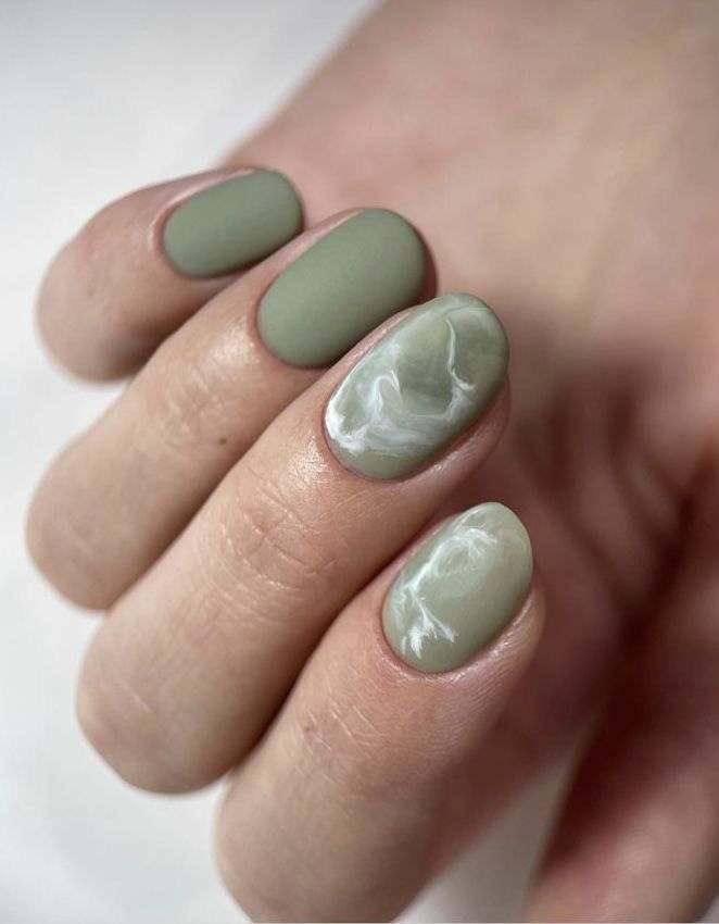 Sage-green-nails