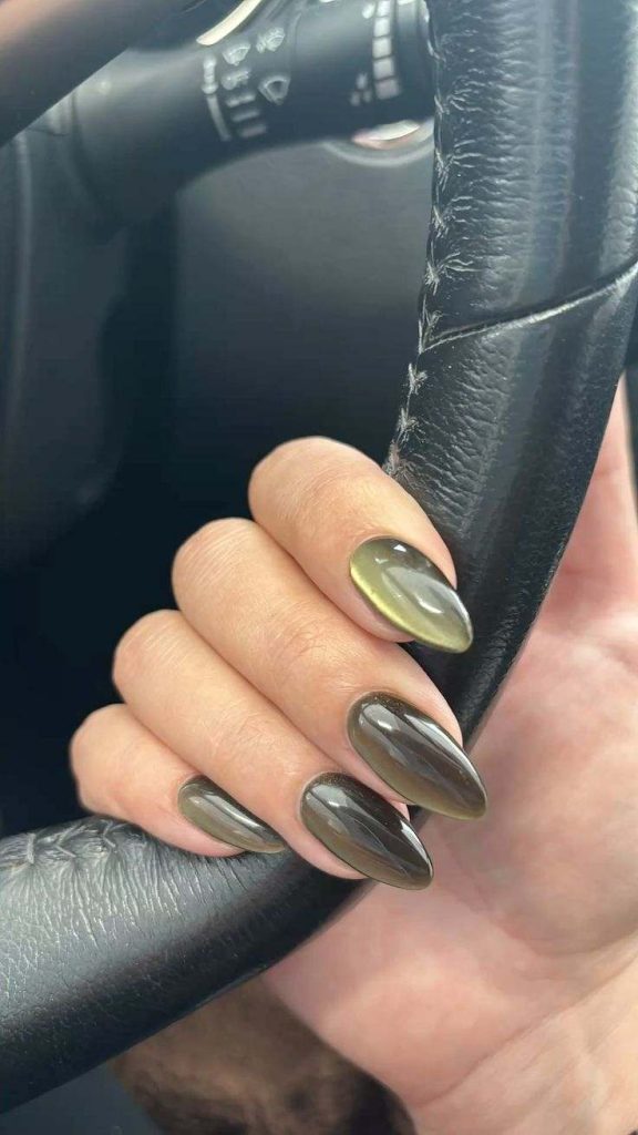 Olive-green-fall-nails
