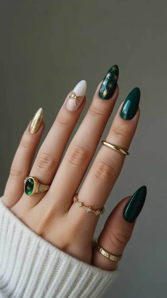 stunning-Green-christmas-nail-ideas