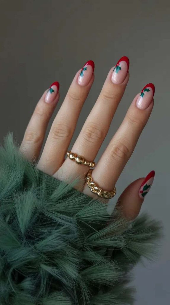 stunning-French-Christmas-nail-ideas
