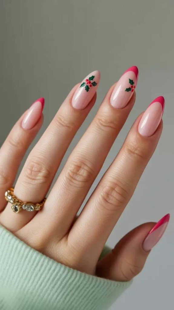 stunning-French-Christmas-nail-ideas