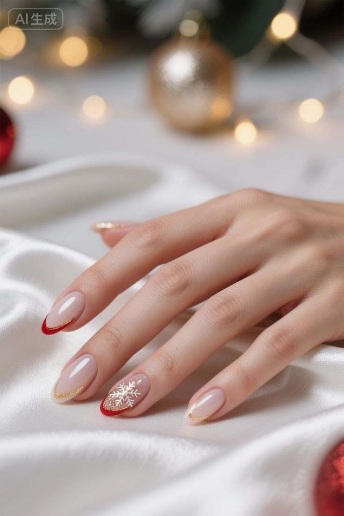 stunning-French-Christmas-nail-ideas