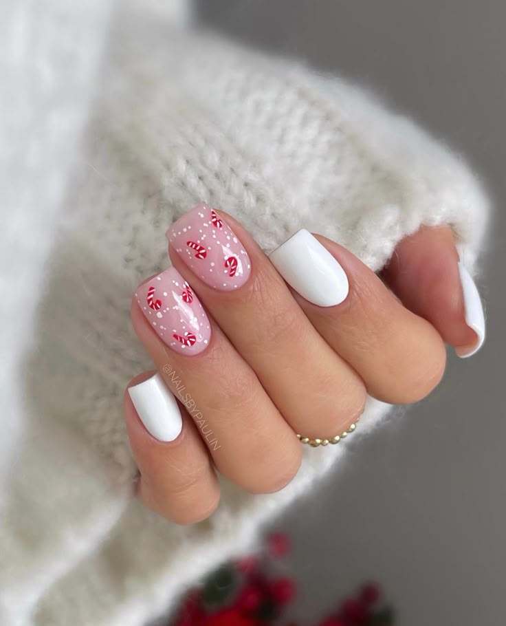 Cute-pink-christmas-nails