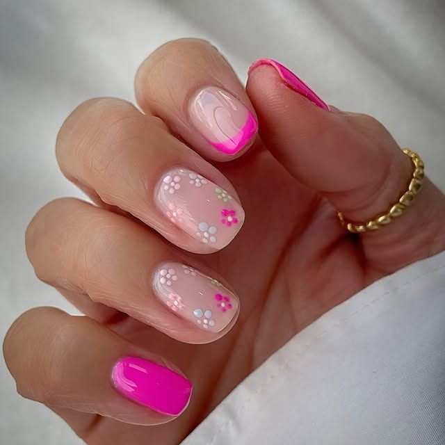Beautiful-Short-pink-spring-nail-ideas