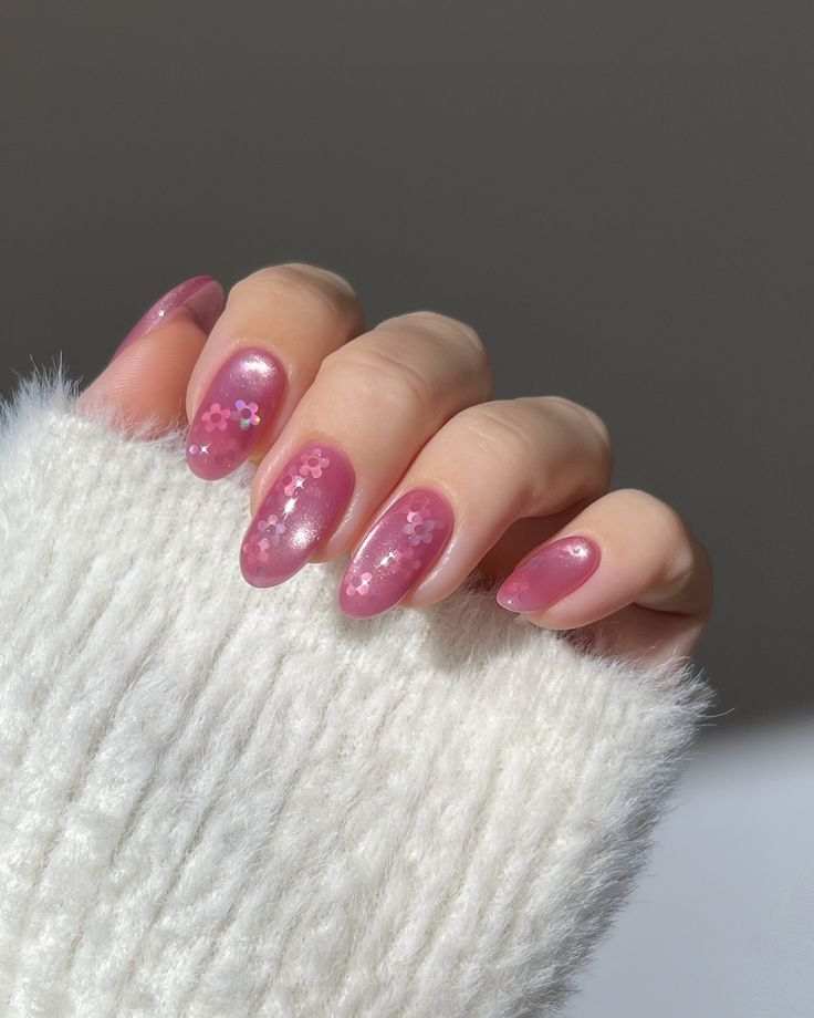 Cute-Short-pink-spring-nail-ideas