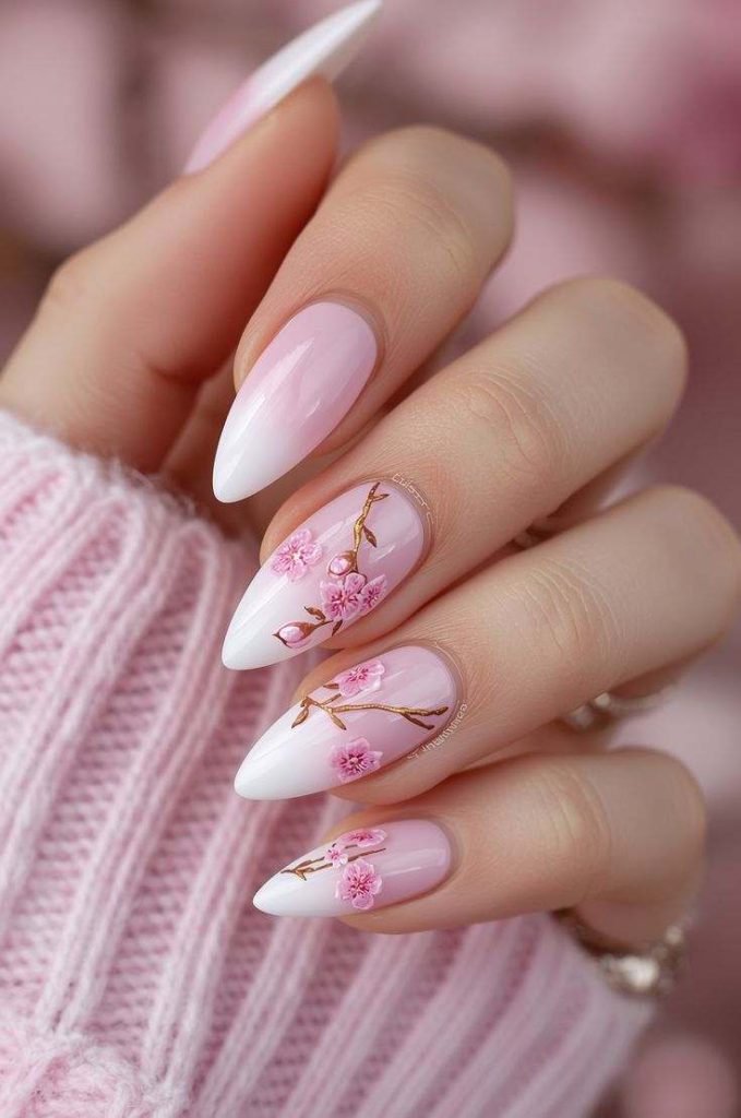beautiful-Cherry-blossom-nail-ideas