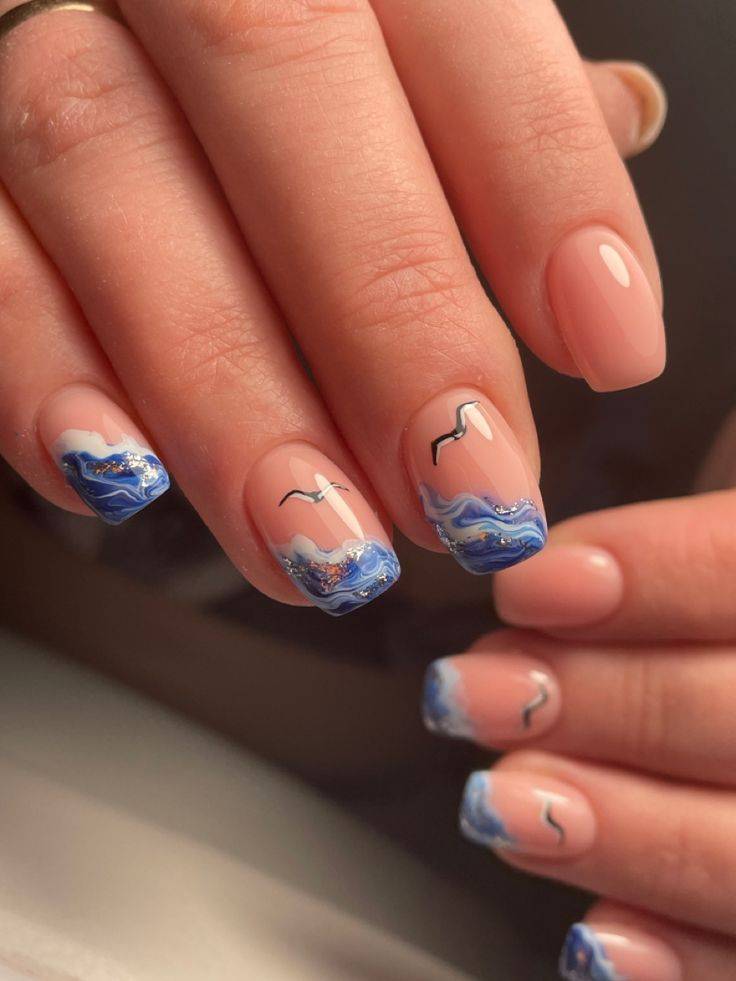 Beach-wave-nail-designs-for-summer