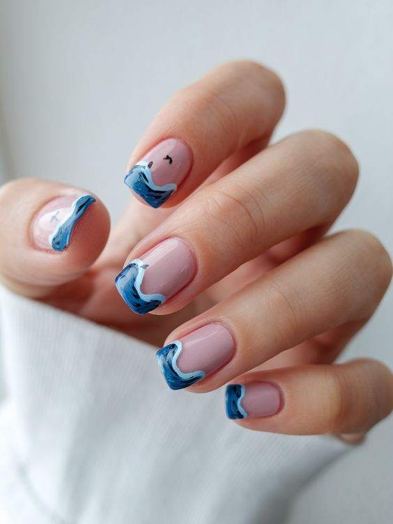 Beach-wave-nail-designs-for-summer