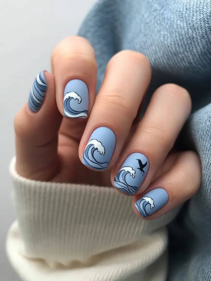 Beach-wave-nail-designs-for-summer