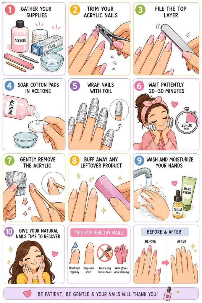 Removing-acrylic-nails-at-home